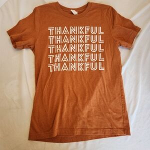 THANKFUL tee T-shirt Thanksgiving Fall top sz M